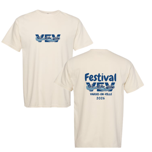 Chandail à manches courtes Festival Vagues-en-Ville - VEV-TSHIRT-IV-S-2026 - Festival Vagues-en-Ville